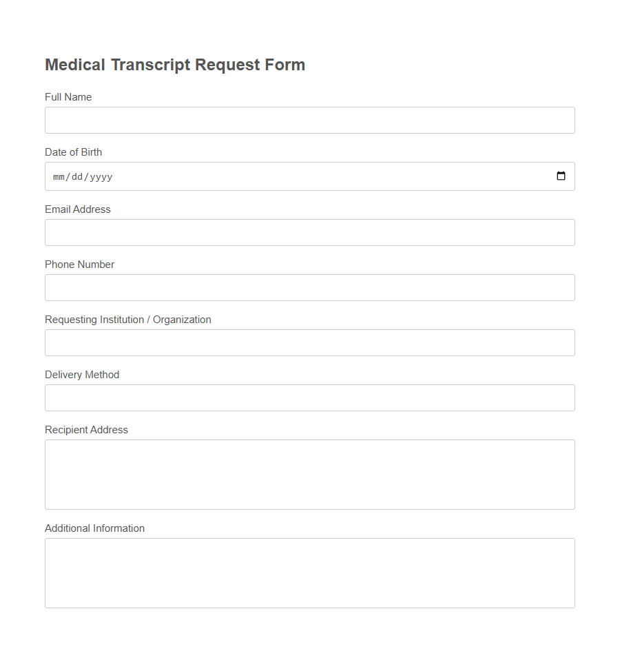 Transcript Request Form PDF Samples