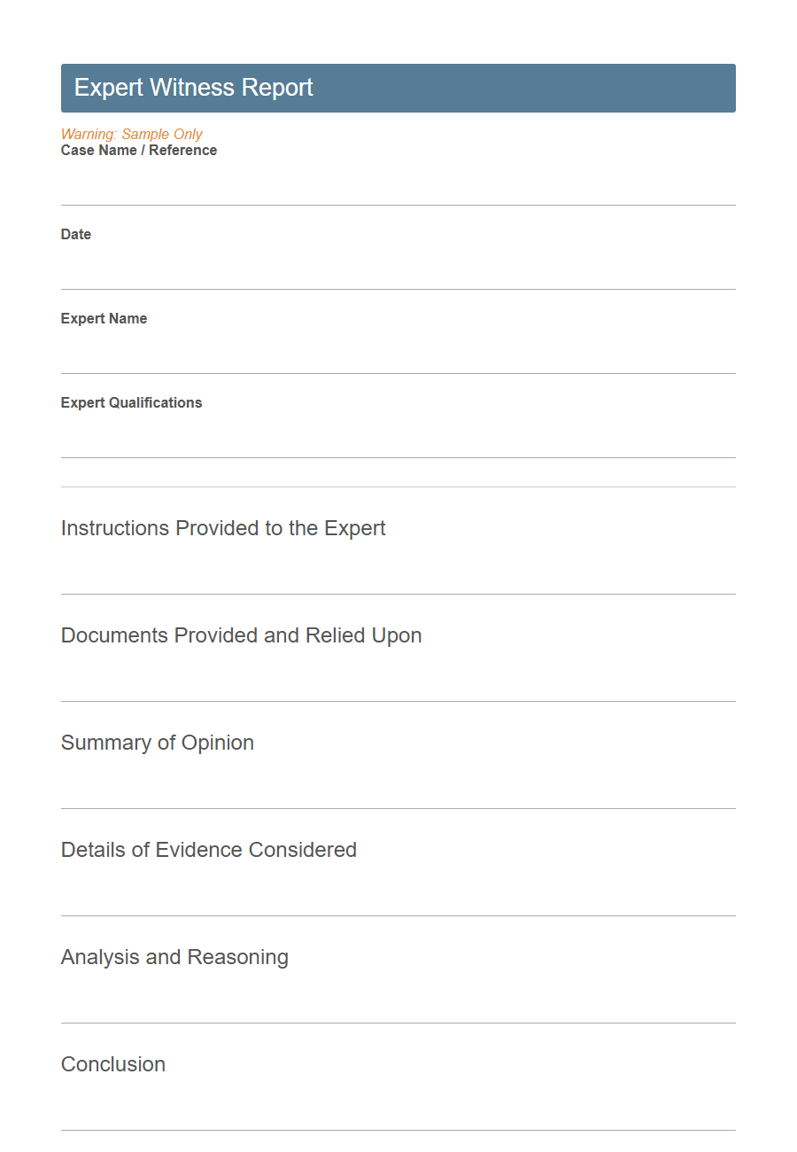 Witness Statement Form (Legal Template) PDF Samples