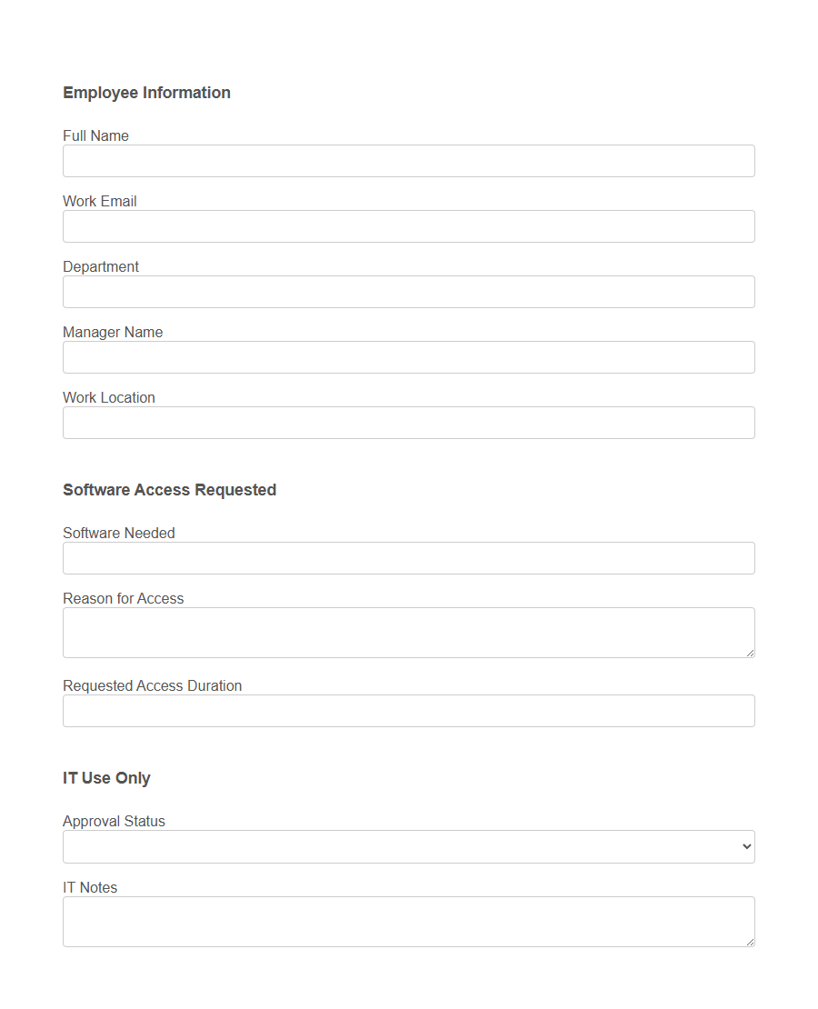 Application Installation Request Form PDF Samples