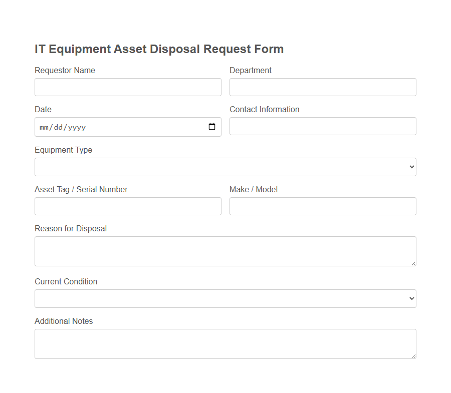 Asset Disposal Request Form PDF Samples
