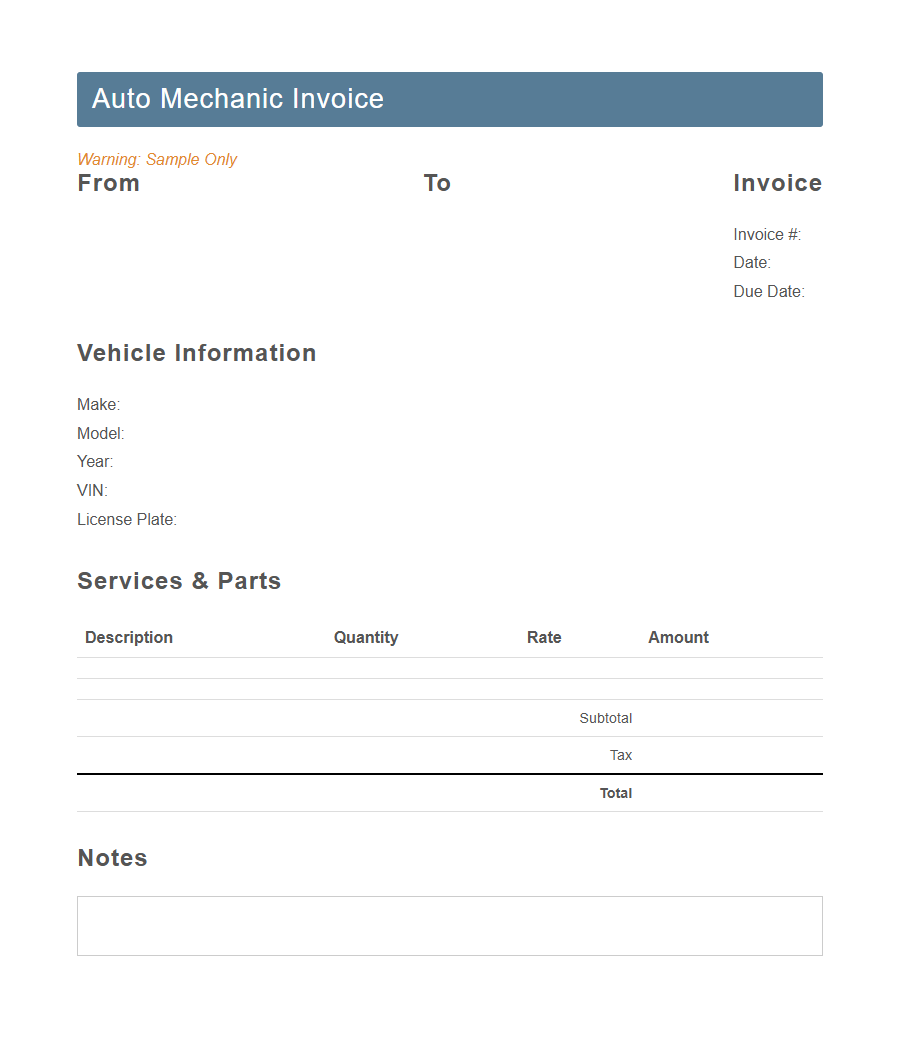 Auto Mechanic Timesheet Form Template PDF Samples