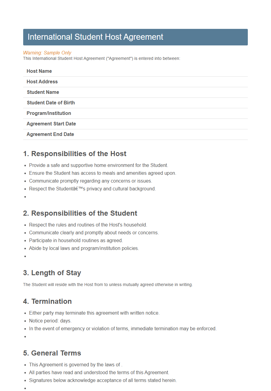 Cultural Exchange Participation Form Template PDF Samples
