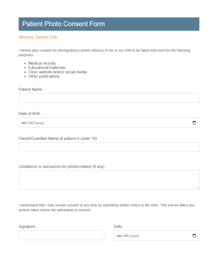 Figure/Image Release Form Template PDF Samples