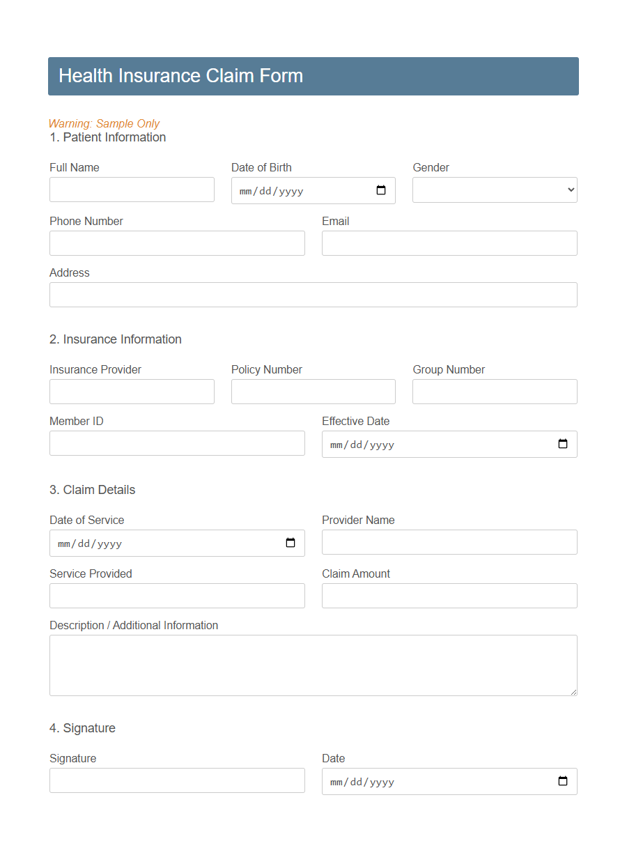 Group Insurance Enrollment Form Template PDF Samples