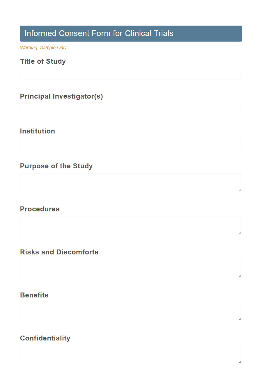 Informed Consent Form PDF Samples