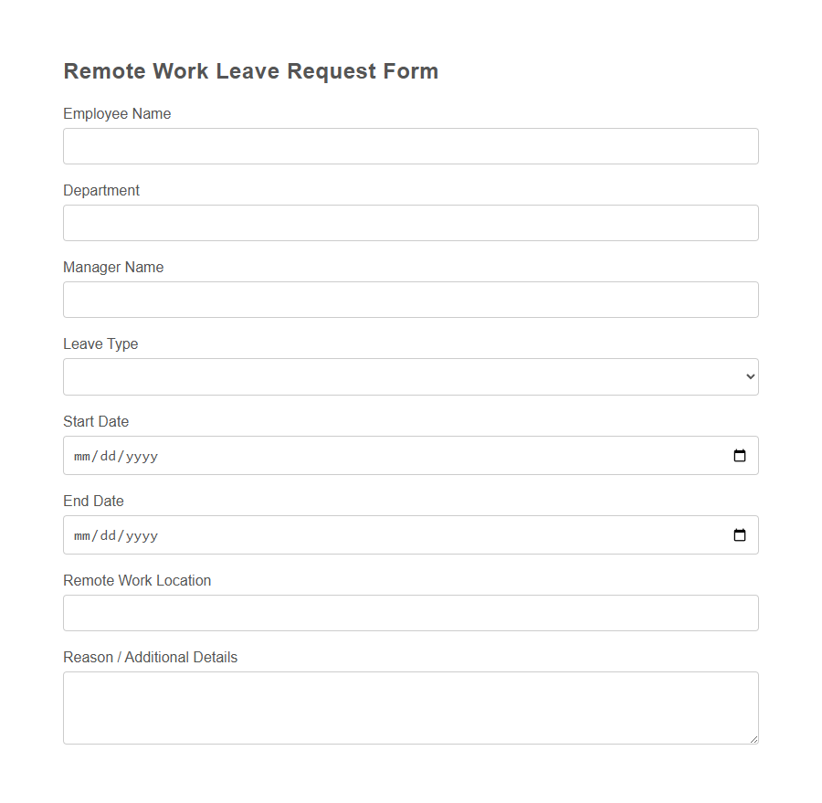 Leave/Time-Off Request Form Template PDF Samples