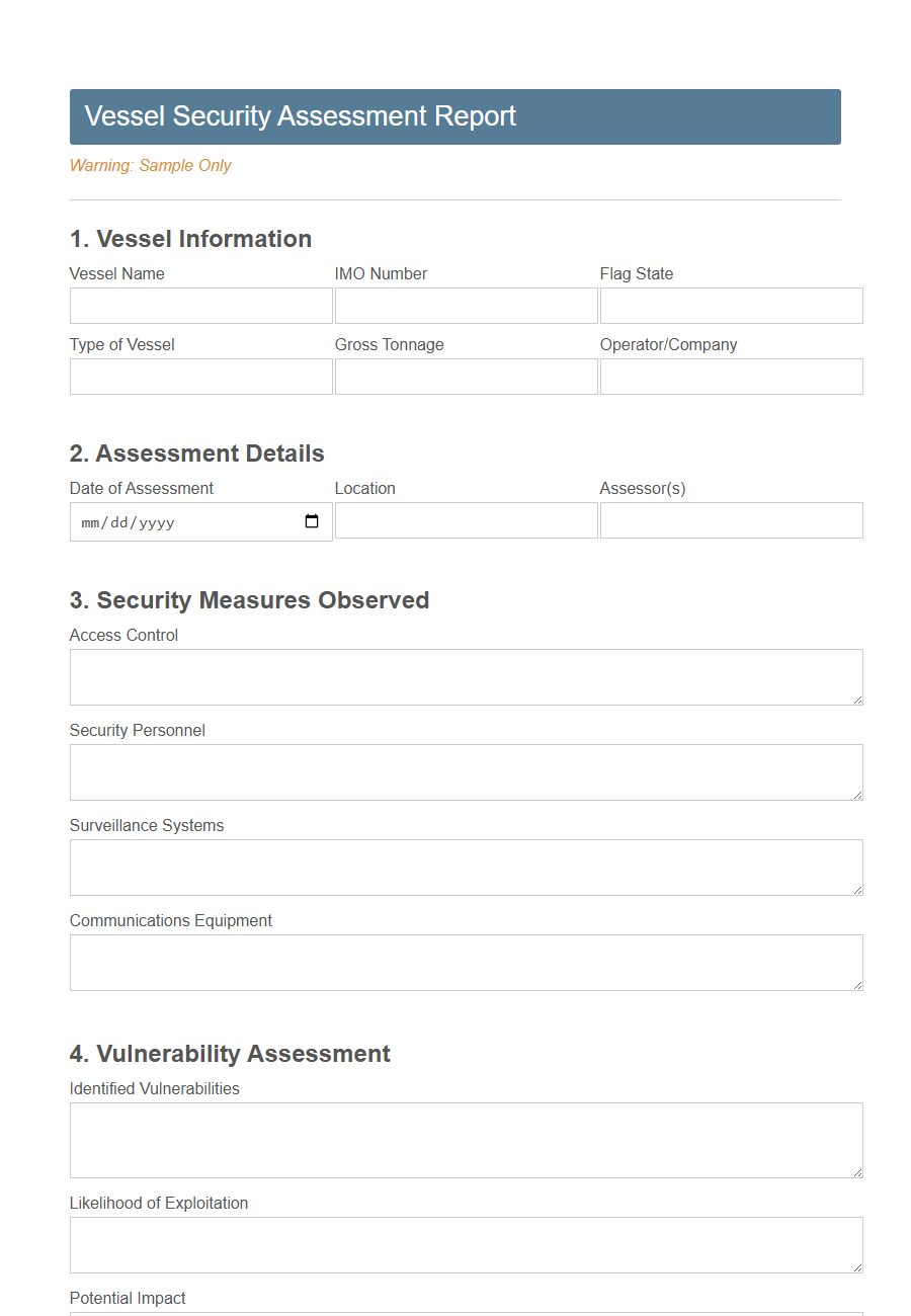 Maritime Security Declaration Form PDF Samples