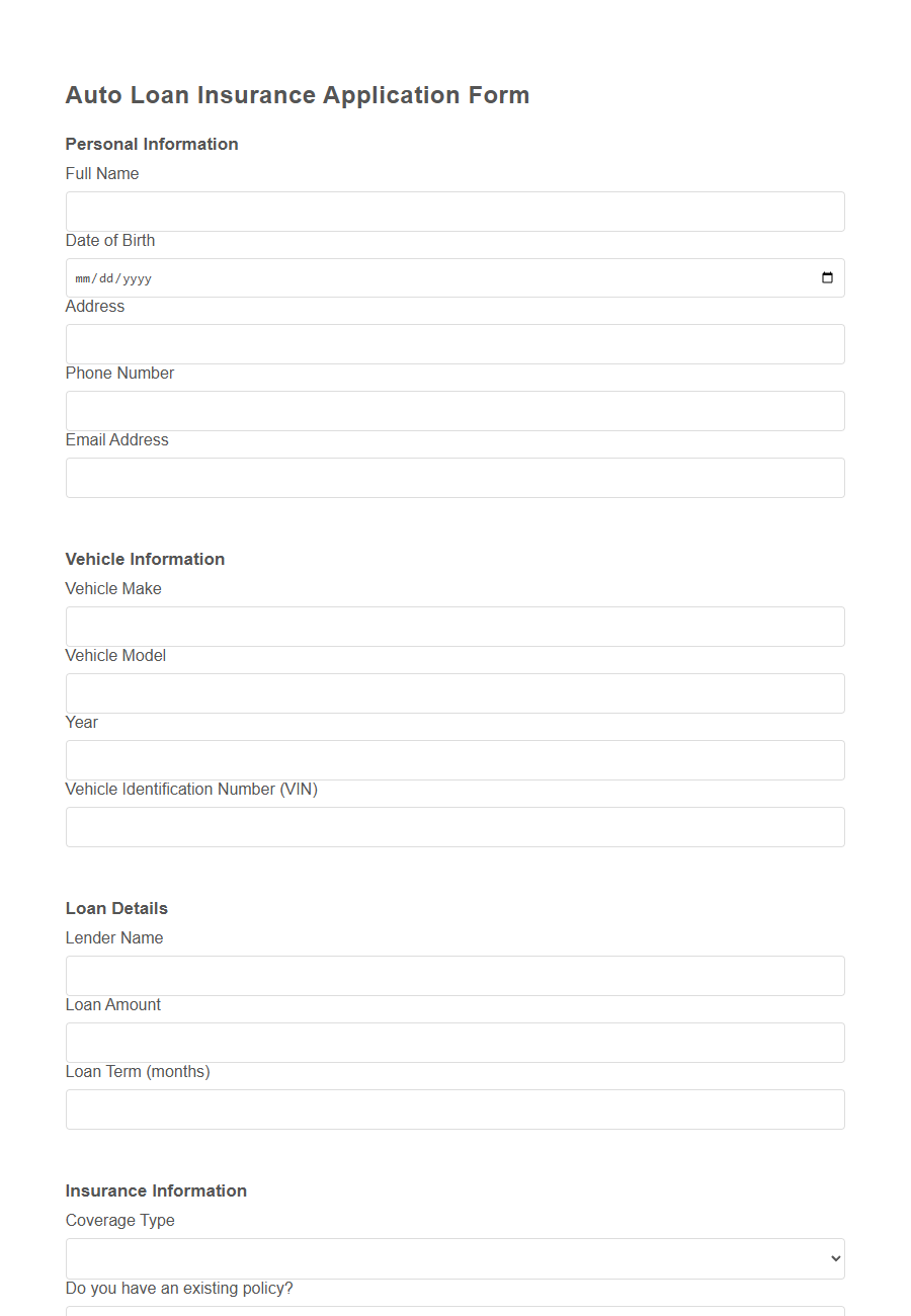 Mortgage Insurance Coverage Request Form Template PDF Samples