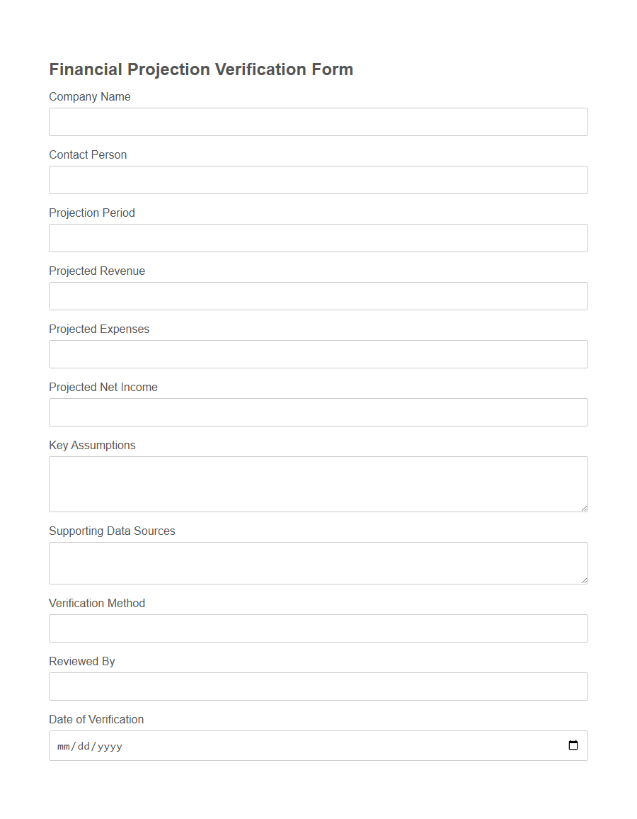 Calculation Verification Form Template PDF Samples