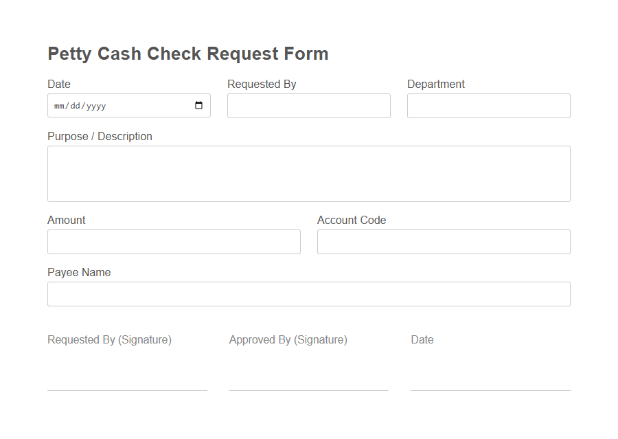 Check Request Form PDF Samples