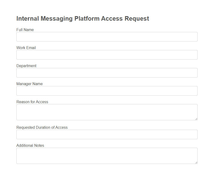 Communication Channel Access Request Form PDF Samples