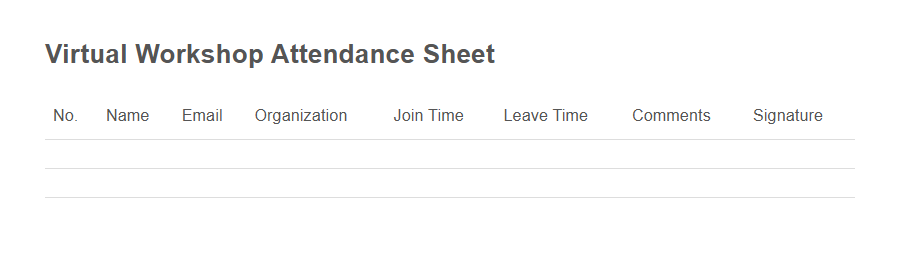Day Tour Attendance Sheet Template PDF Samples