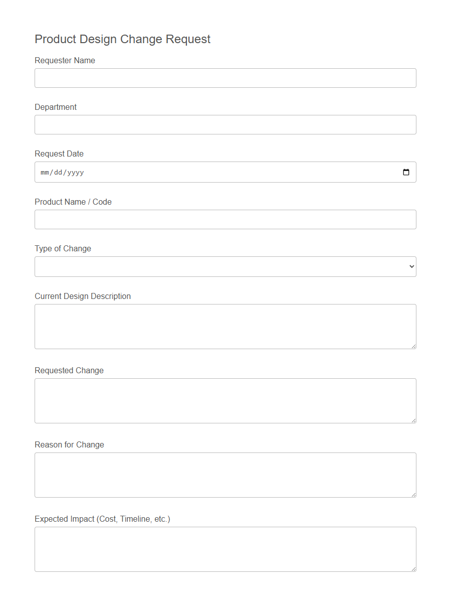 Engineering Change Order Form Template PDF Samples
