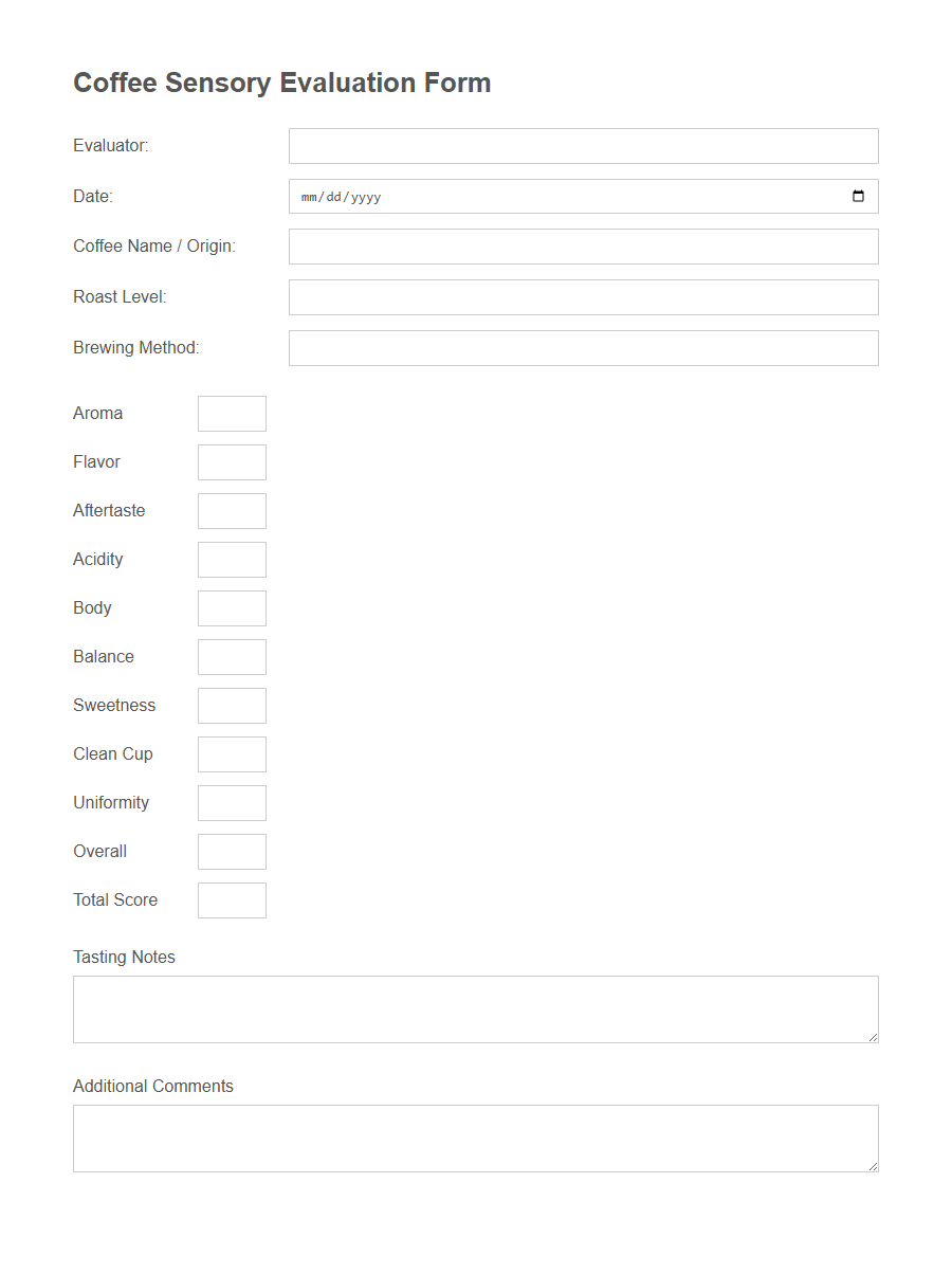 Food Sensory Analysis Form Template PDF Samples