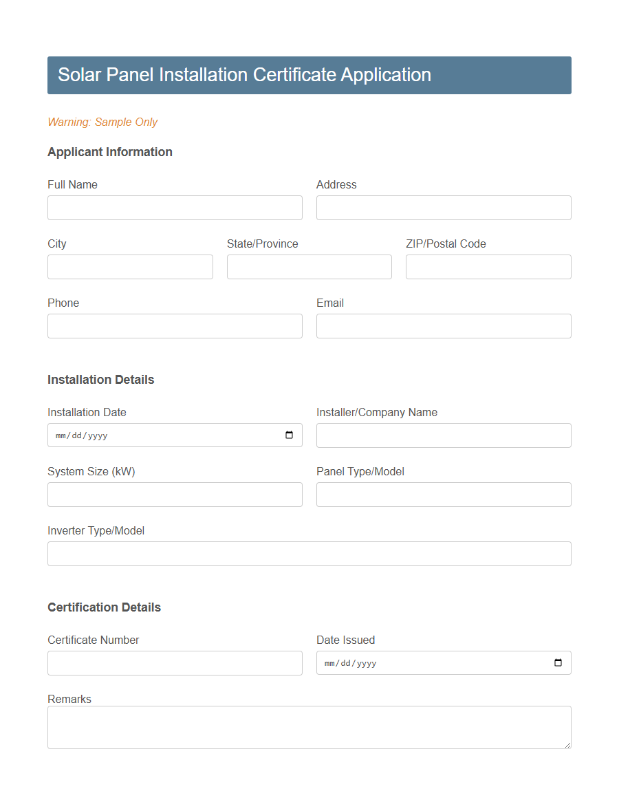 Green Energy Certificate Request Form PDF Samples