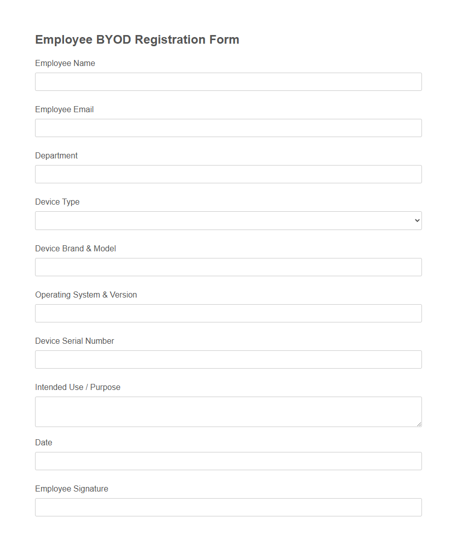 Mobile Device Registration Form Template PDF Samples