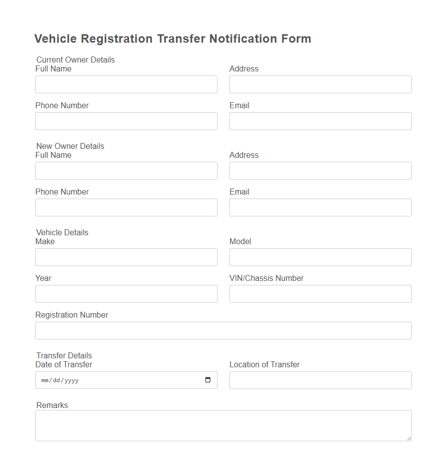 Vehicle Insurance Change of Details Form Template PDF Samples