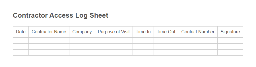 Visitor Security Sign-In Form PDF Samples