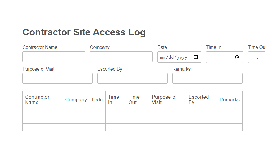 Visitor Sign-In Form Template PDF Samples