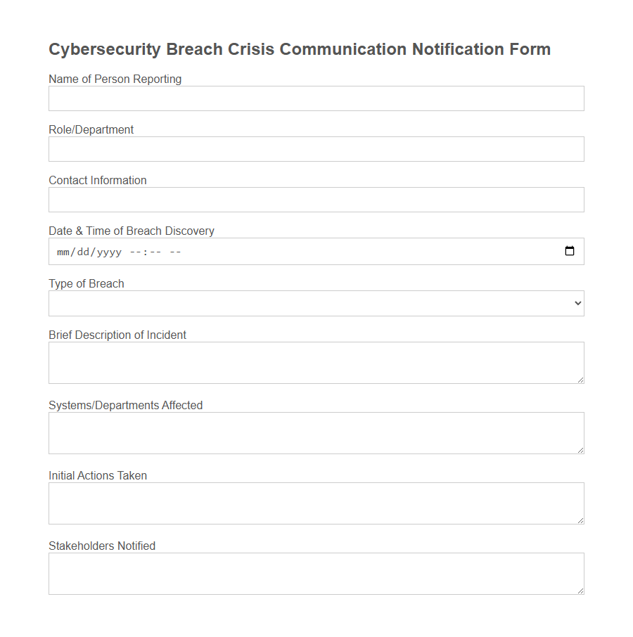 Crisis Communication Notification Form PDF Samples