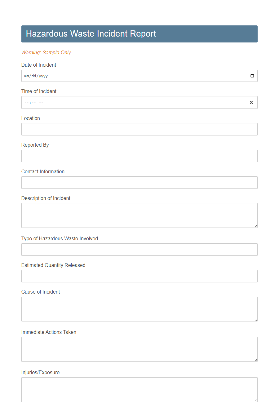 Environmental Complaint/Feedback Form PDF Samples