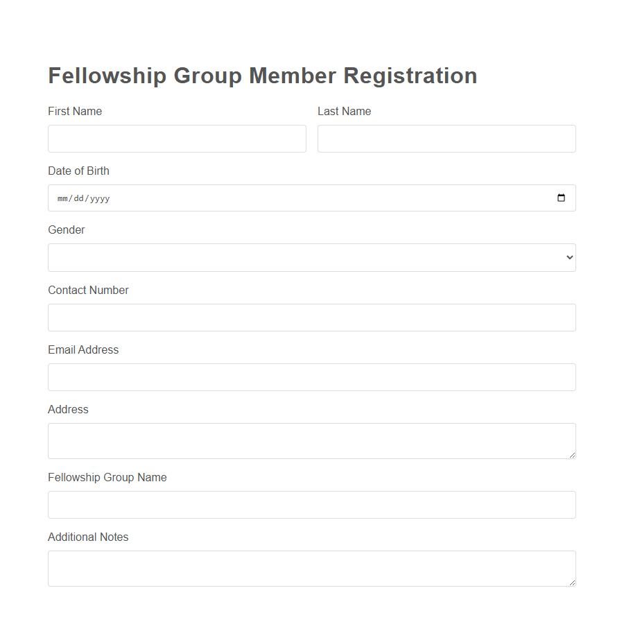 Fellowship Group Signup Form Template PDF Samples