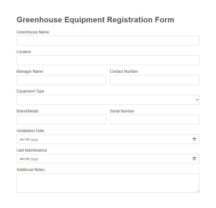 Greenhouse Registration Form PDF Samples