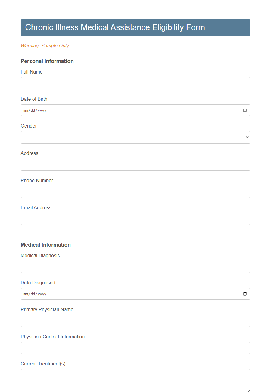 Medical Assistance Eligibility Form PDF Samples