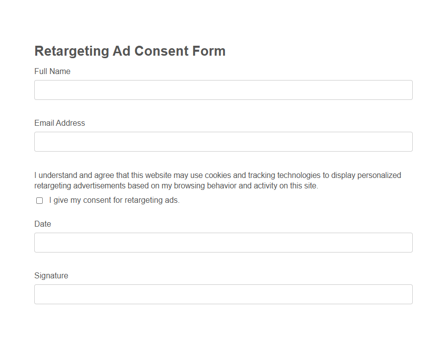 Retargeting Ad Consent Form PDF Samples