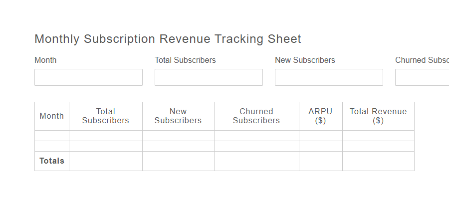 Revenue Reporting Form PDF Samples