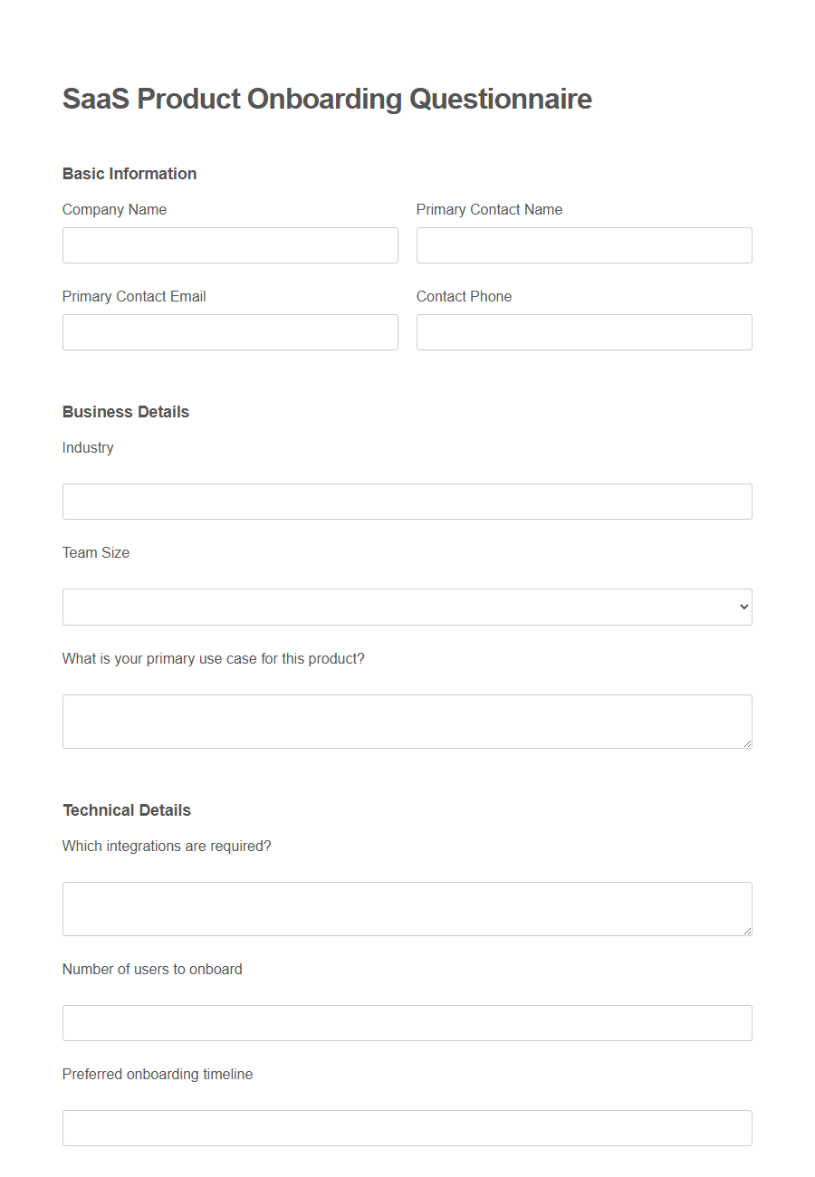 Technology Onboarding Form PDF Samples