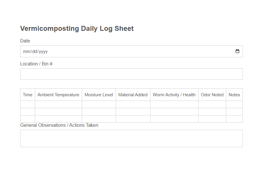 Composting Process Monitoring Form PDF Samples