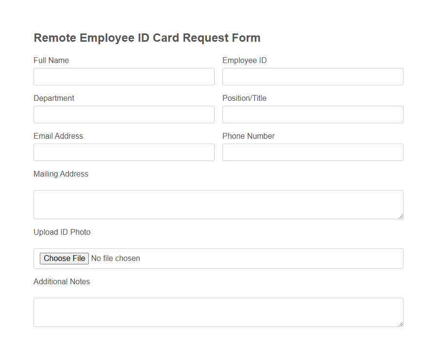 Employee Badge/ID Request Form Template PDF Samples