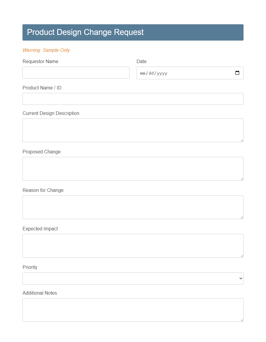 Engineering Change Order Submission Form PDF Samples