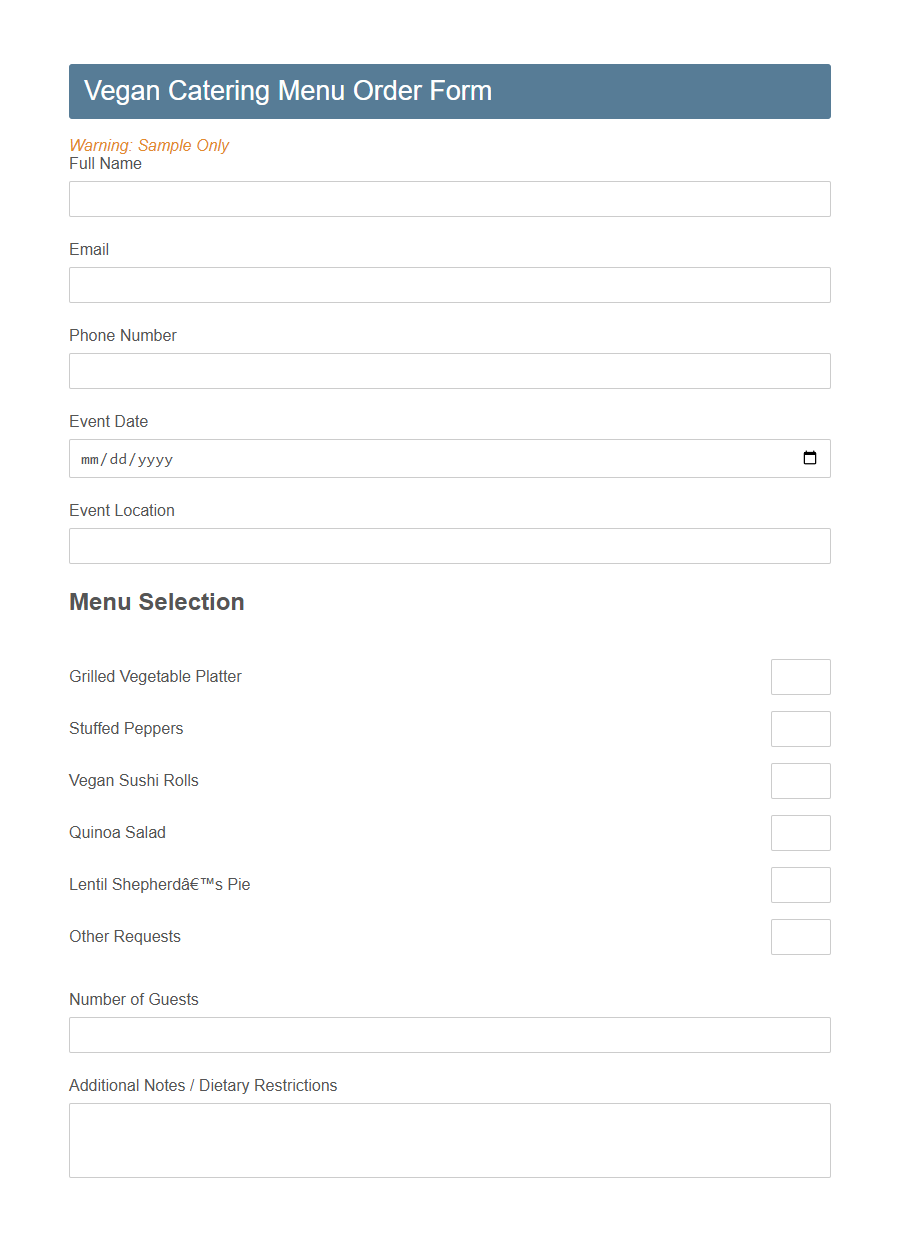 Food Allergy Declaration Form Template PDF Samples