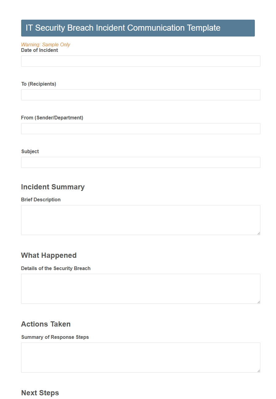 Incident Communication Reporting Form PDF Samples