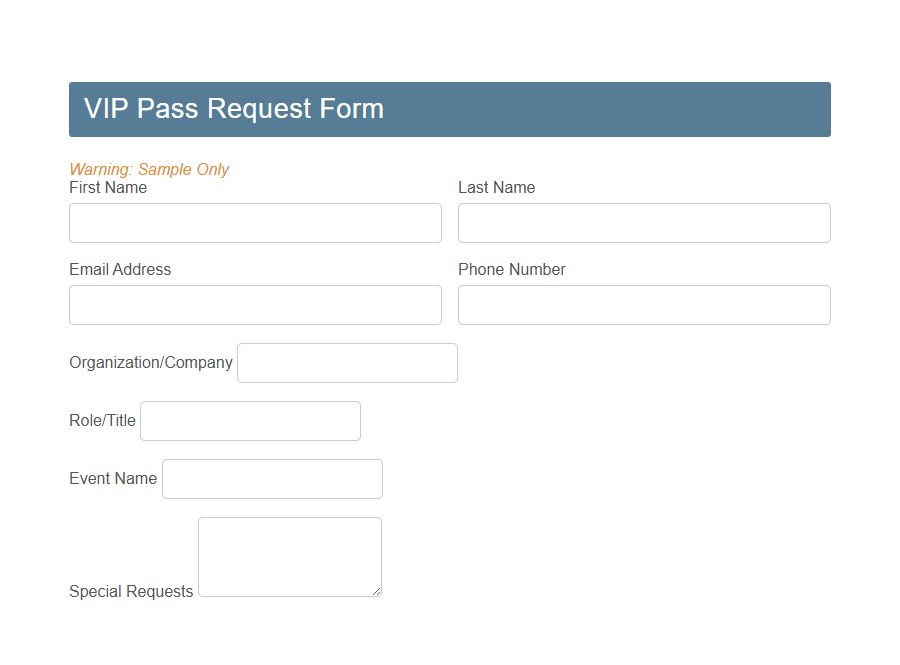 Local Attraction Admission Request Form Template PDF Samples