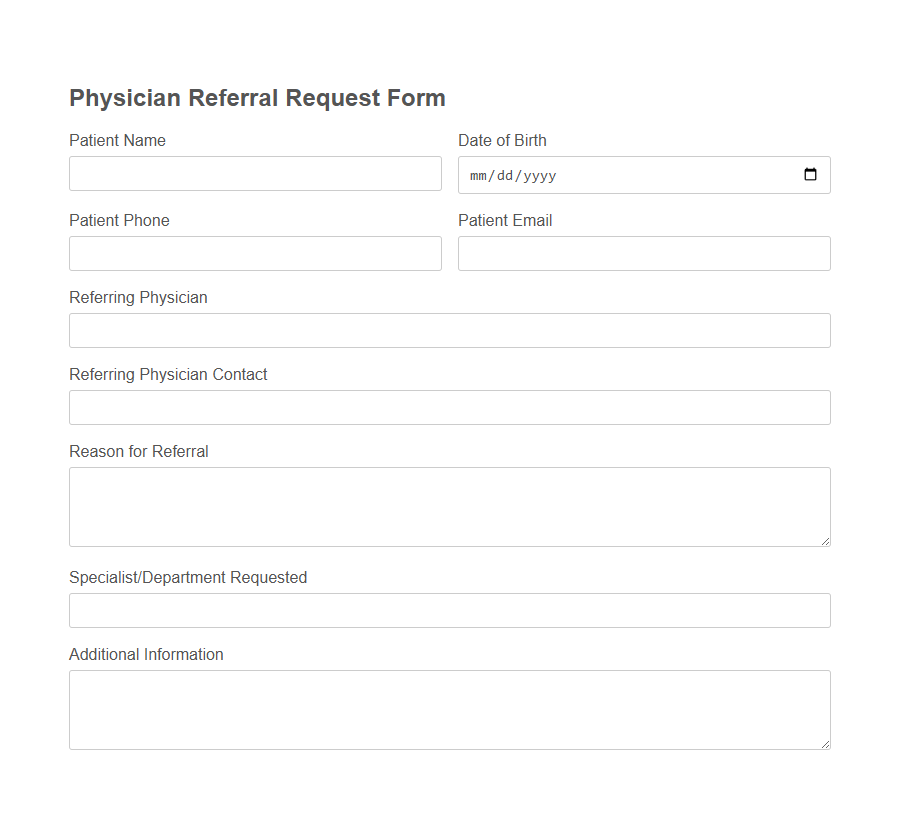 Referral Request Form Template PDF Samples
