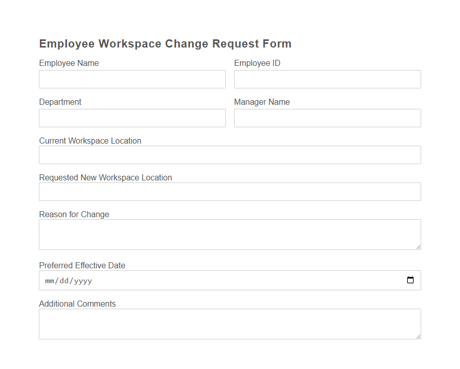 Room Change Request Form Template PDF Samples