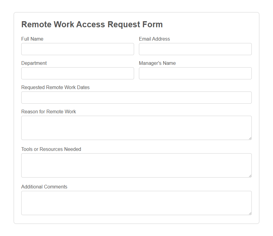 System Access Request Form Template PDF Samples