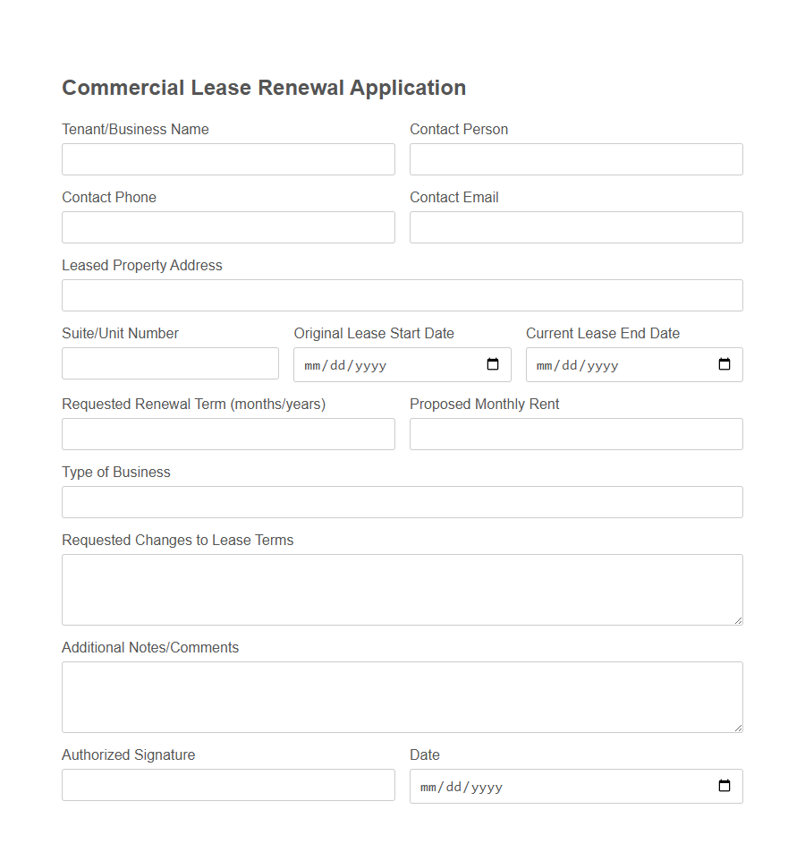 Tenant Information Update Form Template PDF Samples