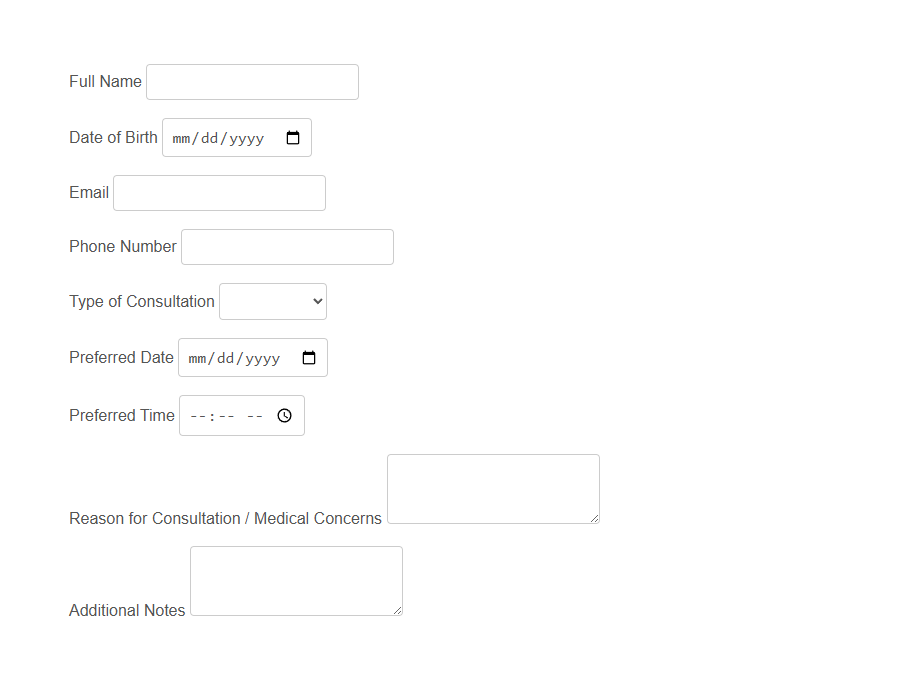 Appointment Request Form PDF Samples