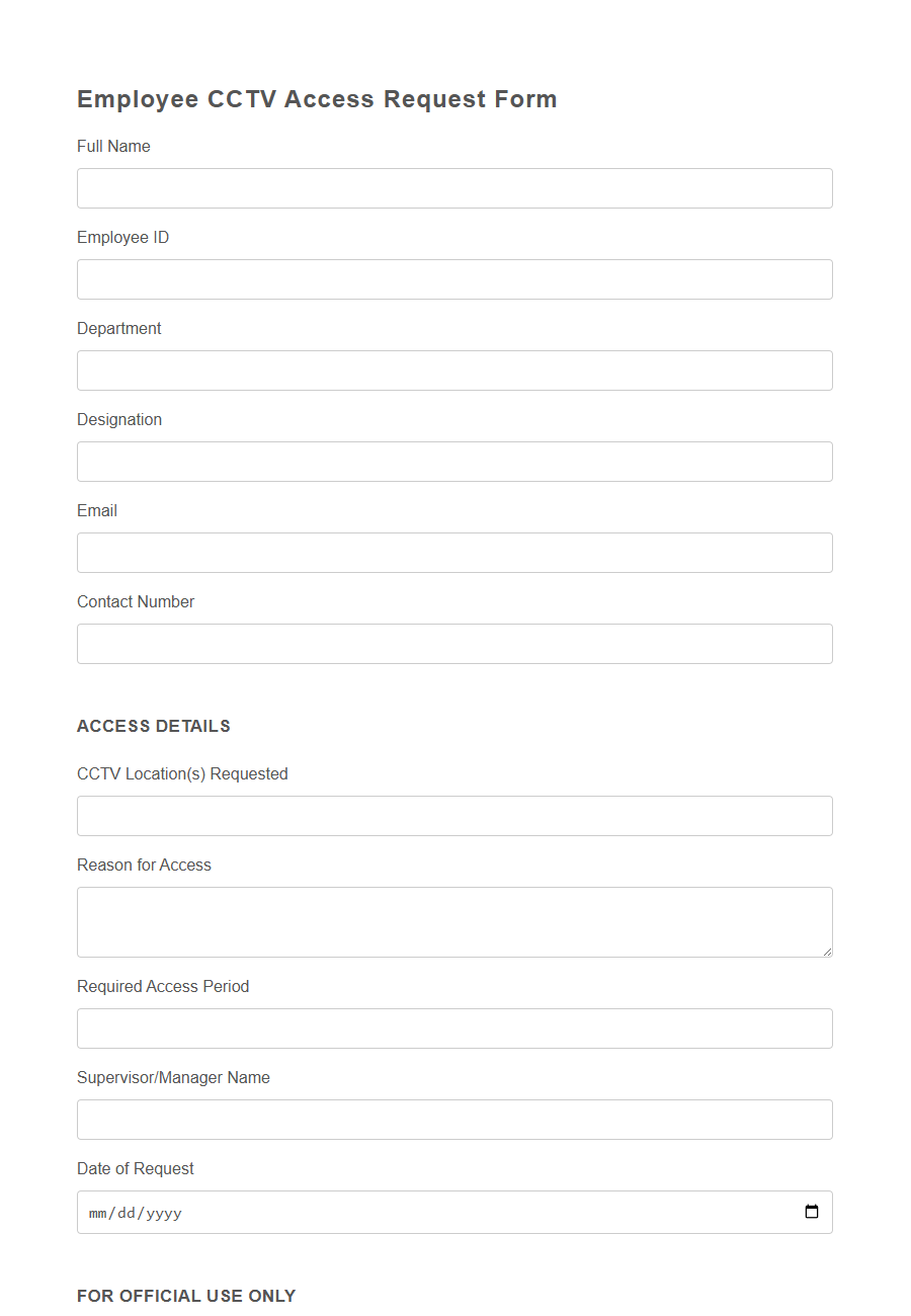 CCTV Access Request Form PDF Samples