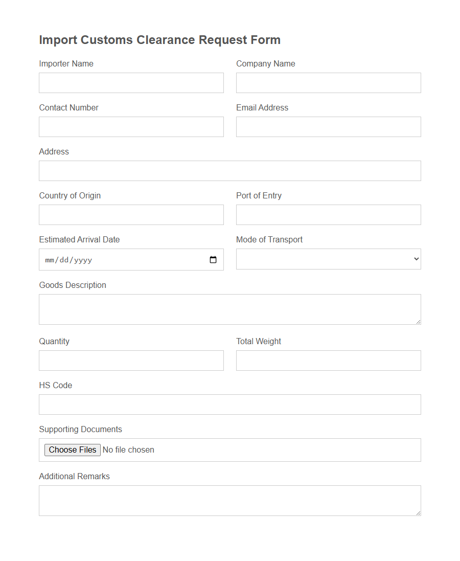Export Shipping Instructions Form Template PDF Samples