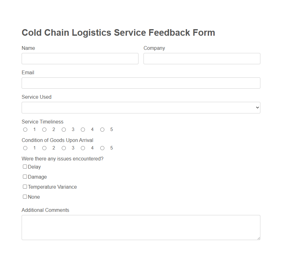 Logistics Service Feedback Form PDF Samples