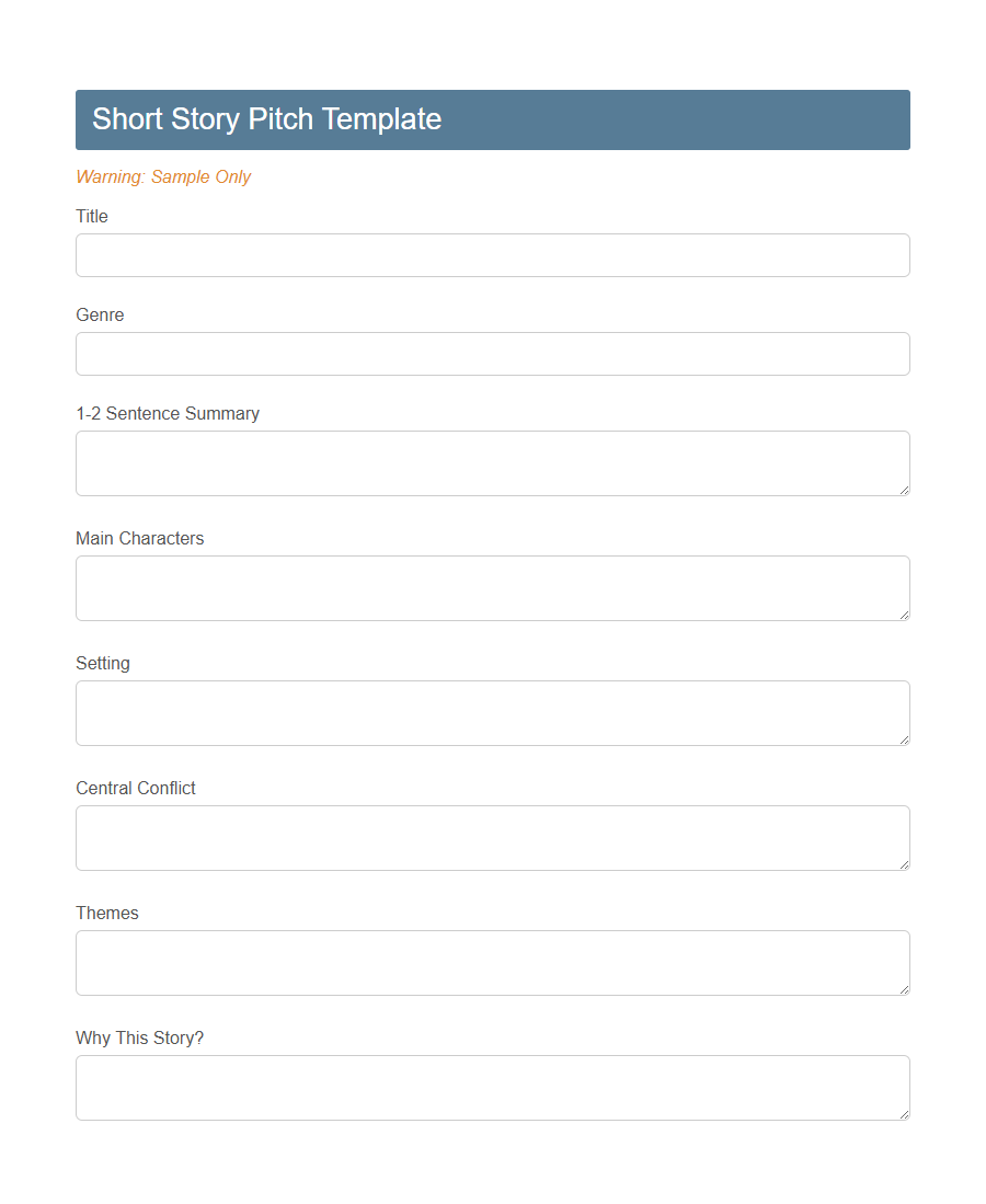 Story Idea Submission Form PDF Samples