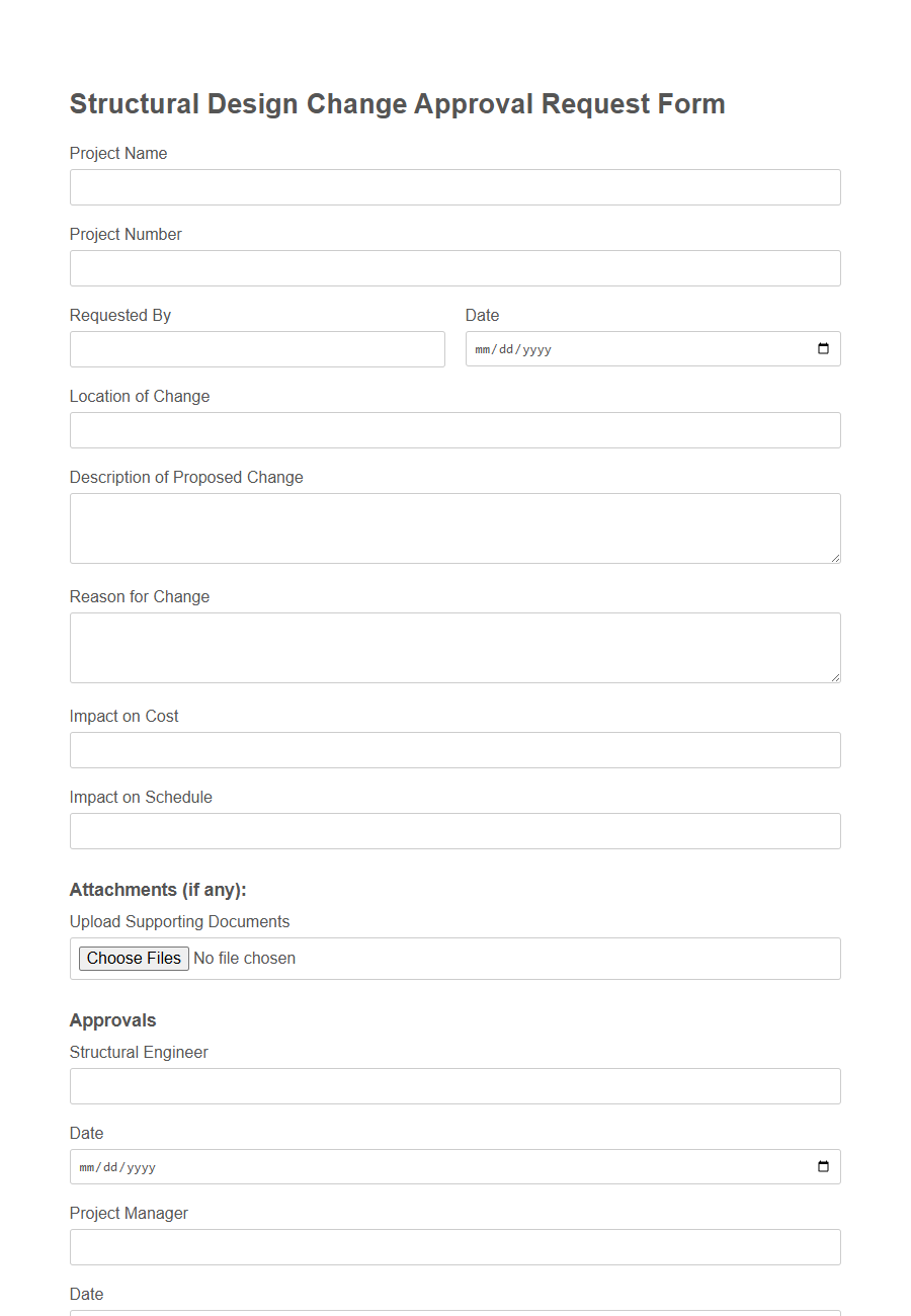 Structural Drawing Approval Request Form PDF Samples