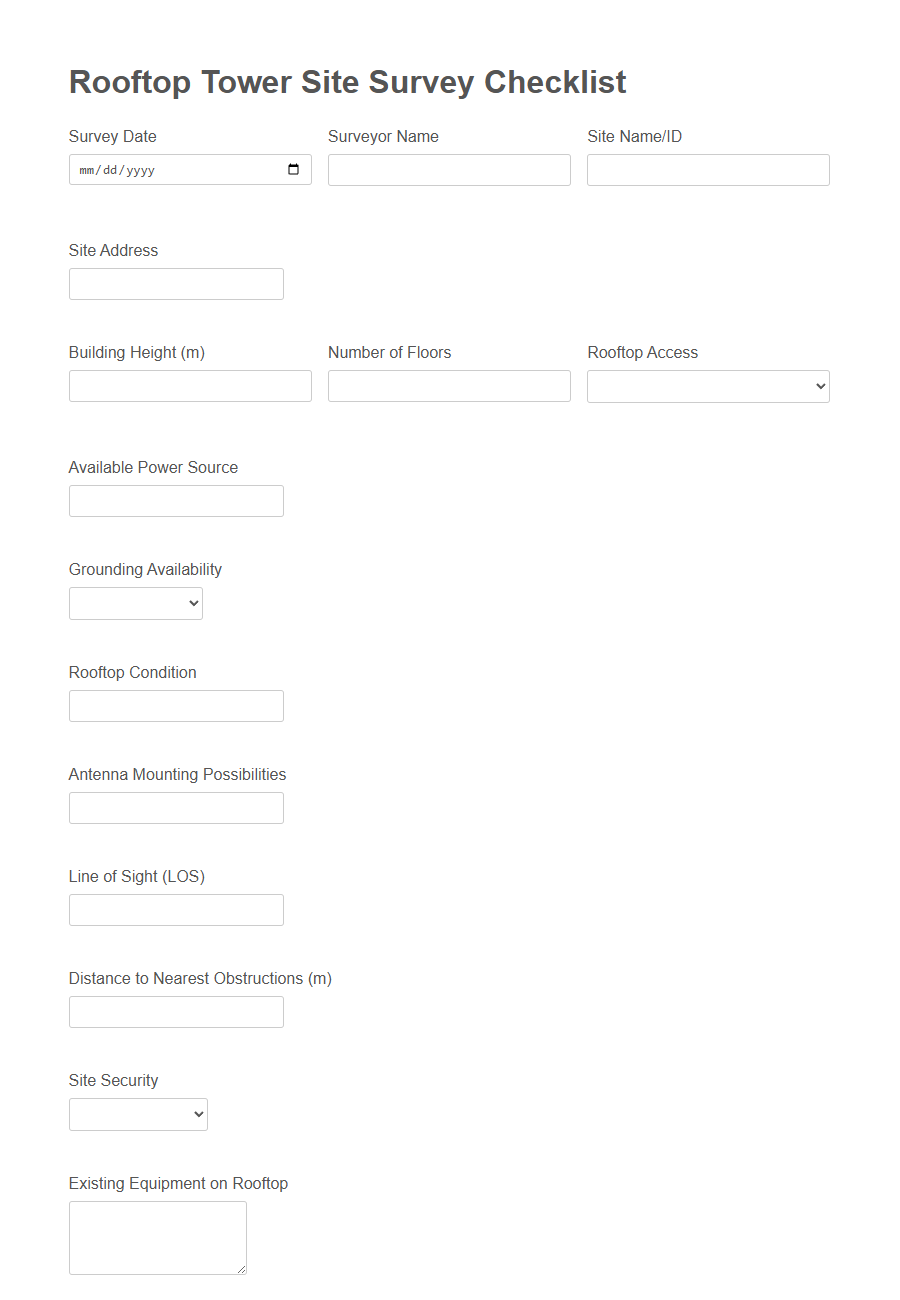 Tower Site Survey Form PDF Samples