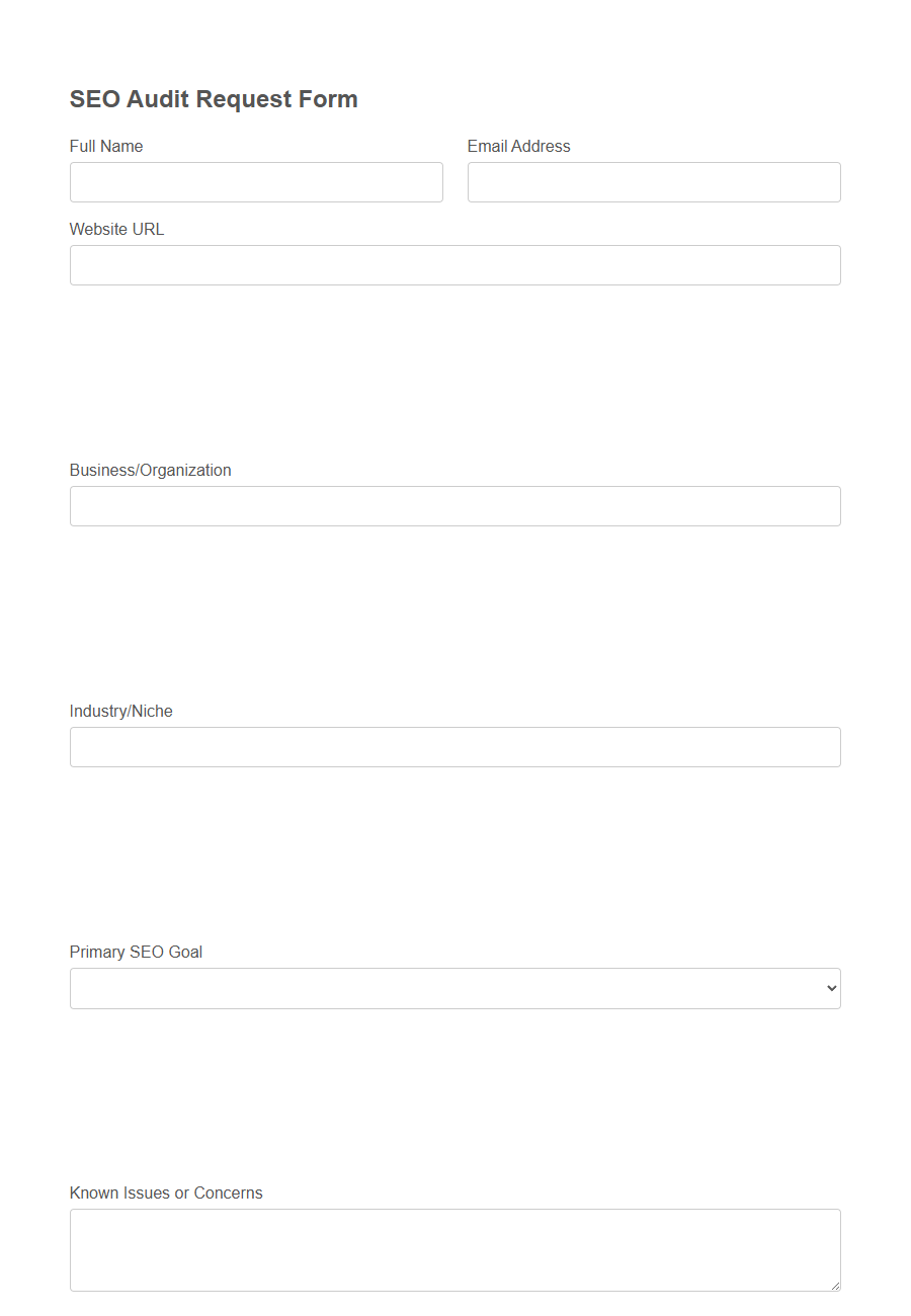 Website Maintenance Request Form Template PDF Samples
