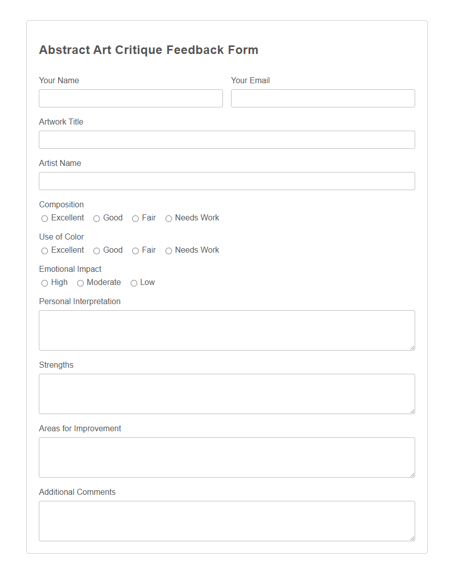 Art Critique Feedback Form Template PDF Samples